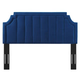 Deltona Blue Velvet Upholstered Twin Size Headboard