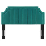Deltona Green Velvet Upholstered Twin Size Headboard