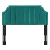 Deltona Green Velvet Upholstered Twin Size Headboard
