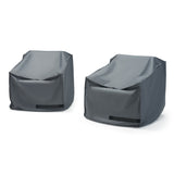Milo 2 Piece Polyester Outdoor Patio Deluxe Furniture Covers - Gray