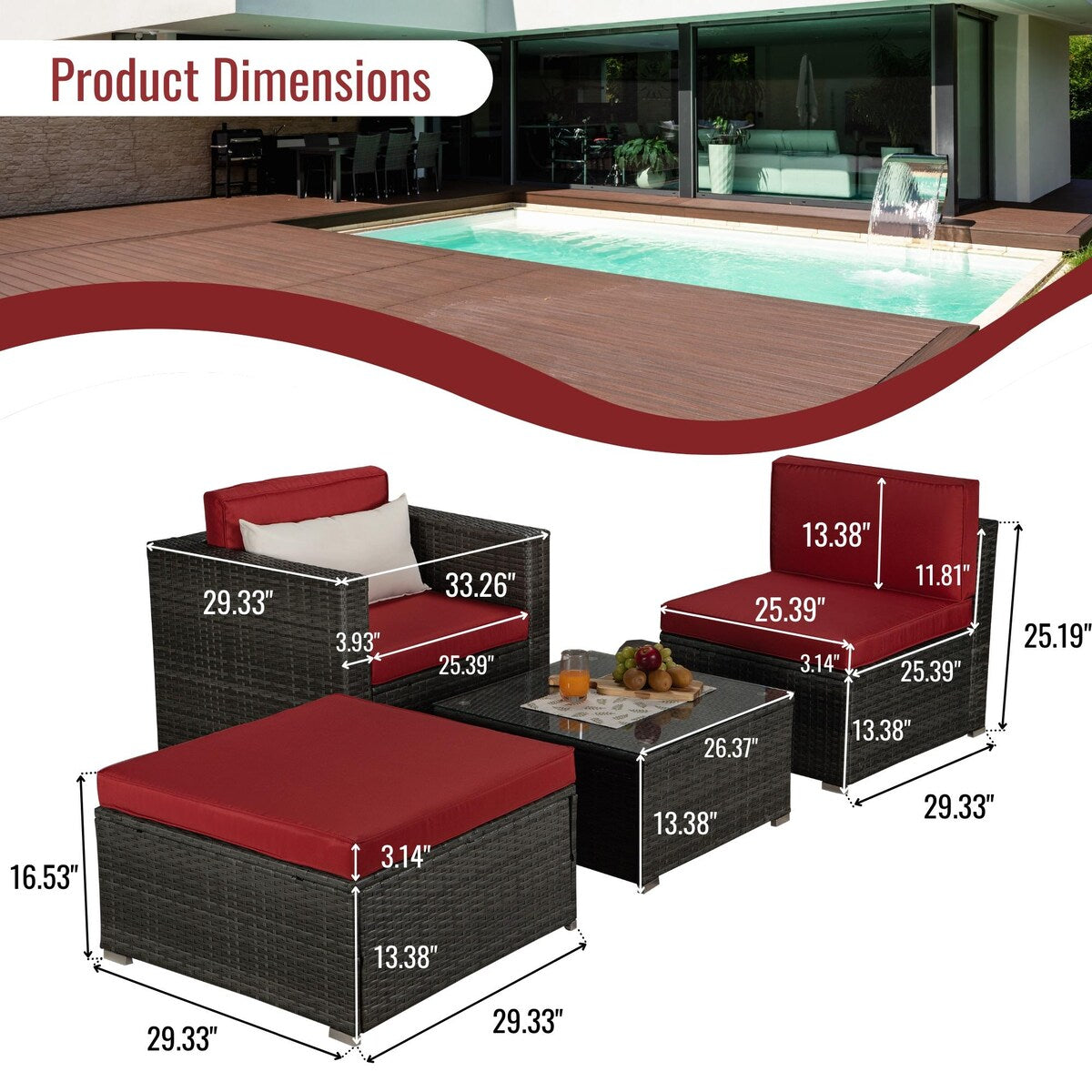 Deluxe PE Rattan Outdoor Sofa Set with Comfortable Cushions and Bonus Pillows