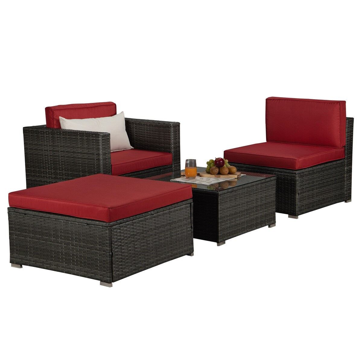 Deluxe PE Rattan Outdoor Sofa Set with Comfortable Cushions and Bonus Pillows