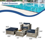 Deluxe PE Rattan Outdoor Sofa Set with Comfortable Cushions and Bonus Pillows