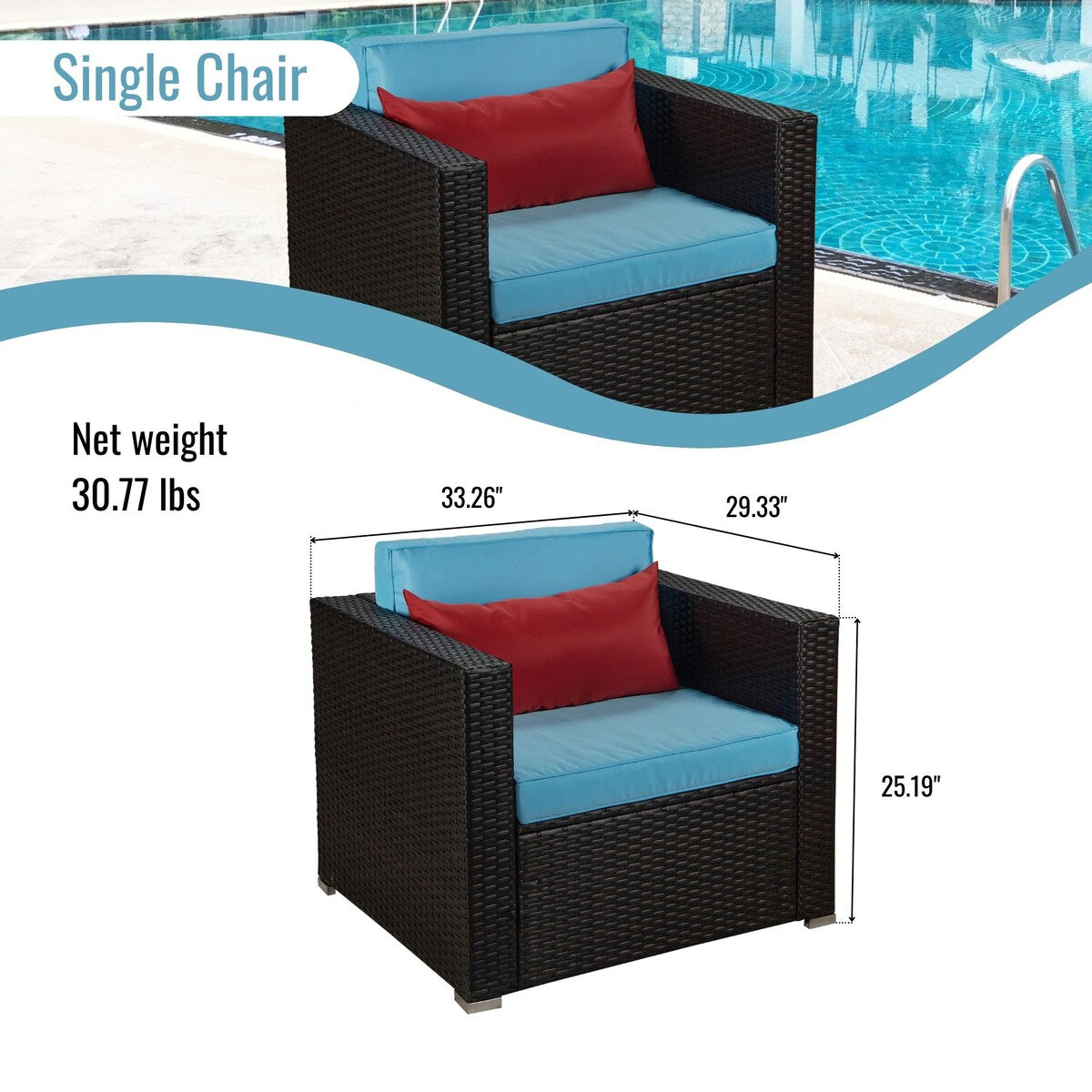 Deluxe PE Rattan Outdoor Sofa Set with Comfortable Cushions and Bonus Pillows