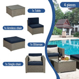 Deluxe PE Rattan Outdoor Sofa Set with Comfortable Cushions and Bonus Pillows
