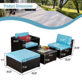 Deluxe PE Rattan Outdoor Sofa Set with Comfortable Cushions and Bonus Pillows