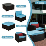 Deluxe PE Rattan Outdoor Sofa Set with Comfortable Cushions and Bonus Pillows