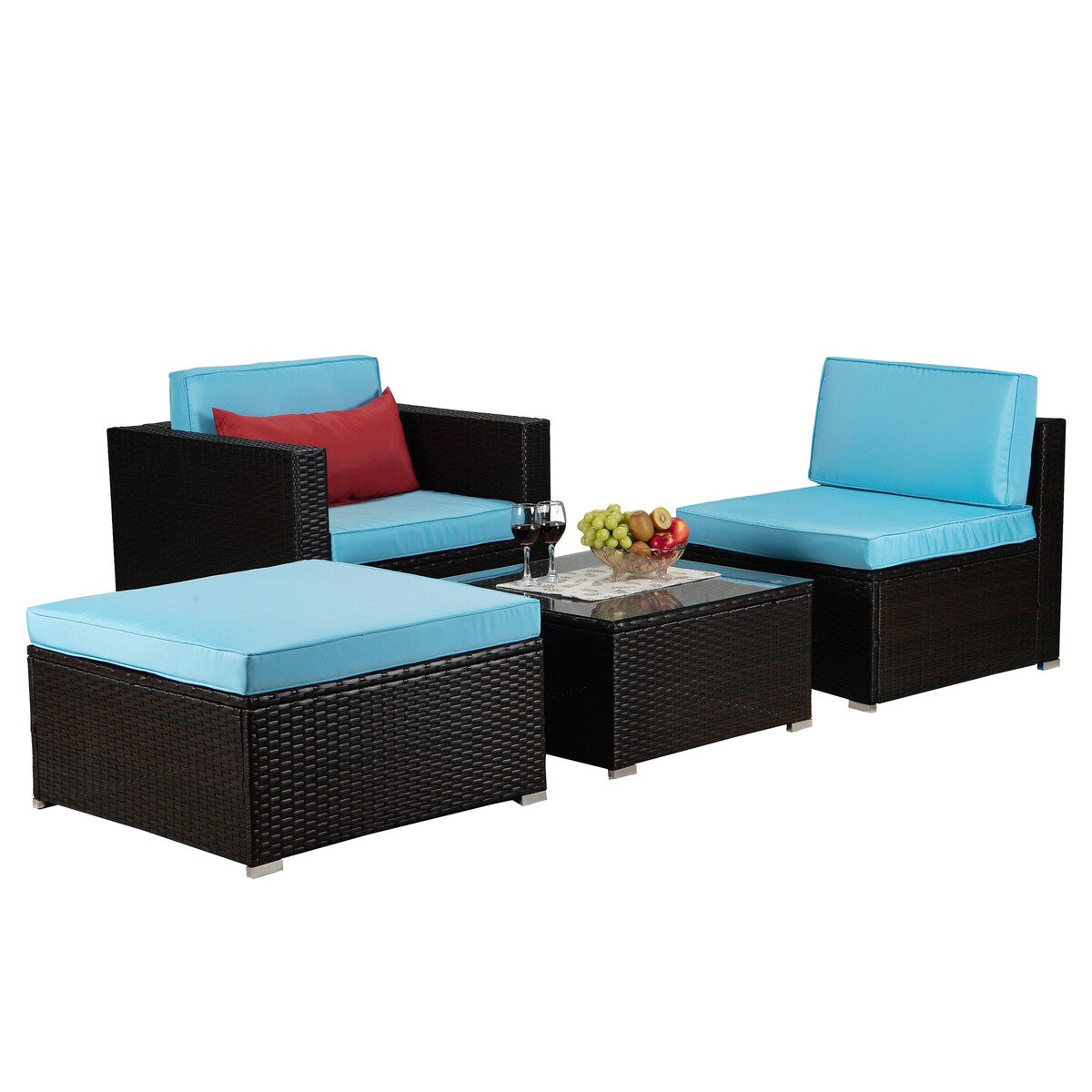 Deluxe PE Rattan Outdoor Sofa Set with Comfortable Cushions and Bonus Pillows