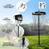 GSE™ Deluxe Portable 24-Chain Disc Golf Targets Basket, PRO Disc Golf Practice Goal Baskets