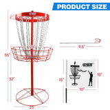 GSE™ Deluxe Portable 24-Chain Disc Golf Targets Basket, PRO Disc Golf Practice Goal Baskets