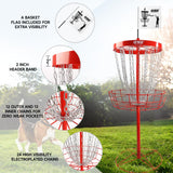 GSE™ Deluxe Portable 24-Chain Disc Golf Targets Basket, PRO Disc Golf Practice Goal Baskets