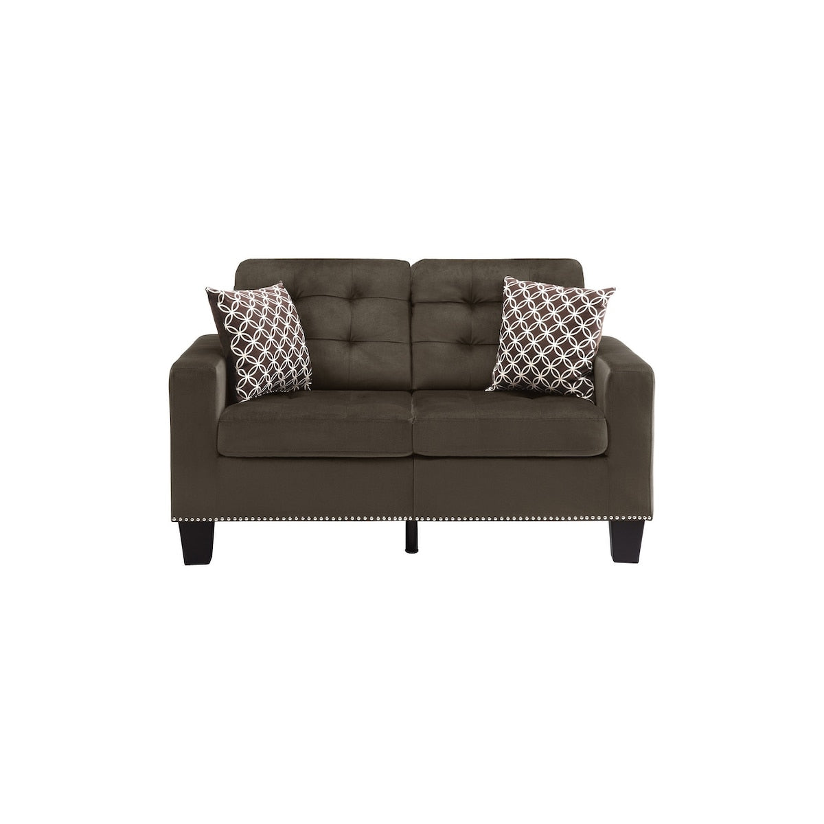 Demetra Chocolate Fabric Living Room Set