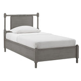 Demetria Antique Finish Beaded Wood Platform Twin Size Bed by iNSPIRE Q Classic
