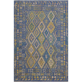 Demetric Blue/Gray Hand-Woven Kilim Wool Rug - 6'9 x 9'7 - 6'9" x 9'7"
