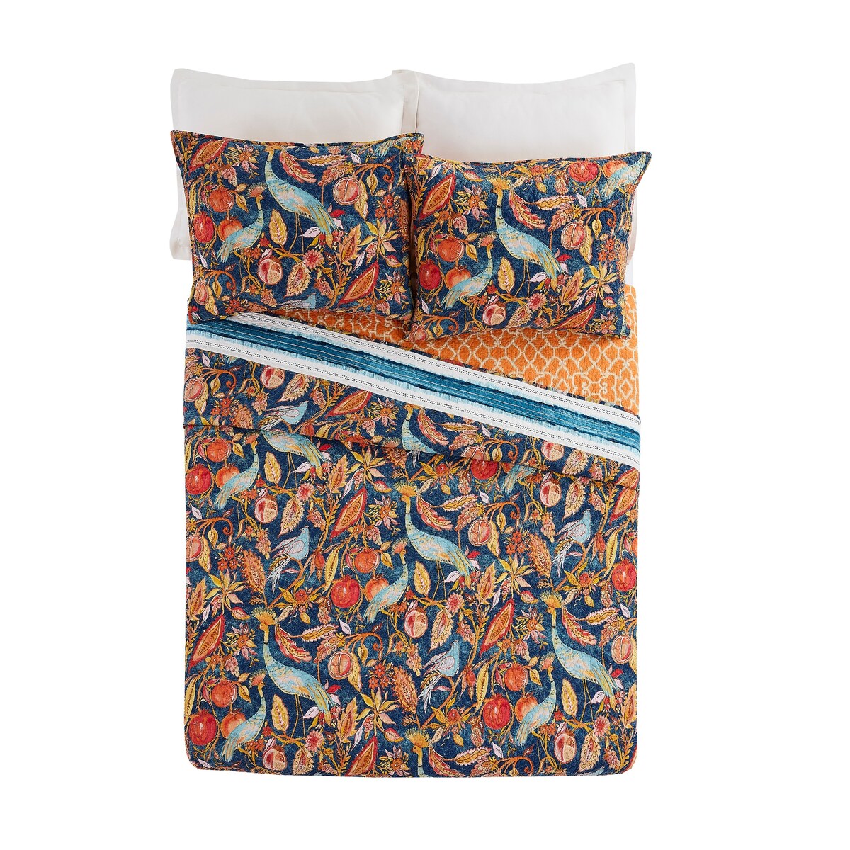 Dena Home Peacock Garden Quilt Set, 3 Pieces