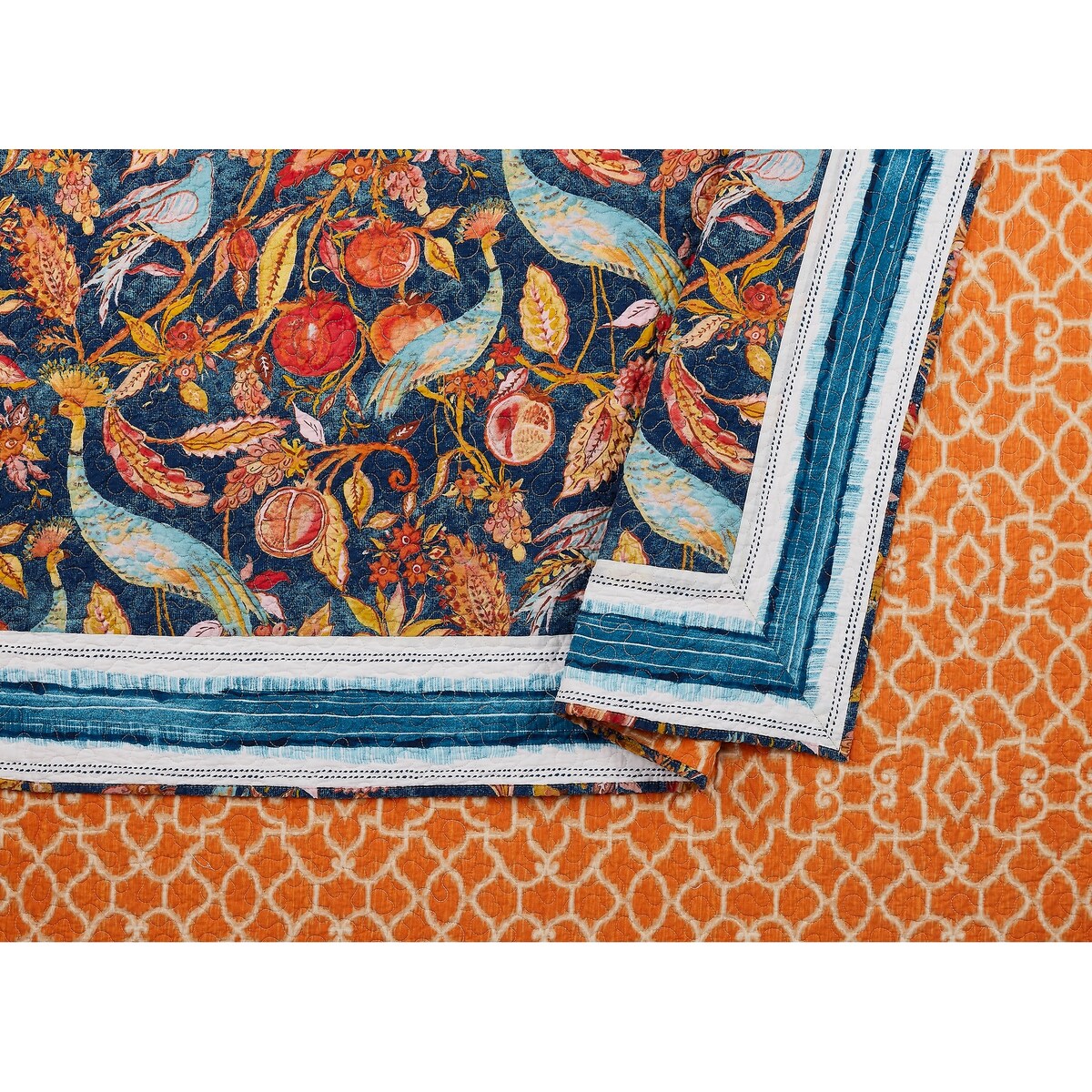 Dena Home Peacock Garden Quilt Set, 3 Pieces