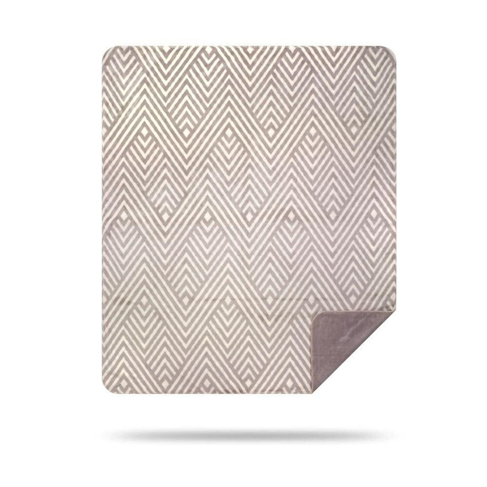 Denali Zig Zags/Light Grey Microplush Blanket