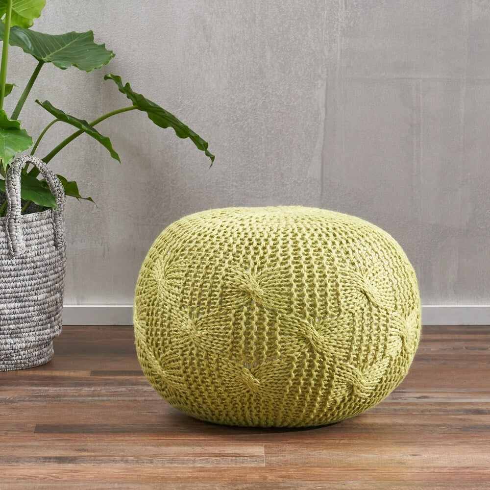 Deon Indoor Handcrafted Modern Fabric Weave Pouf by Christopher Knight Home