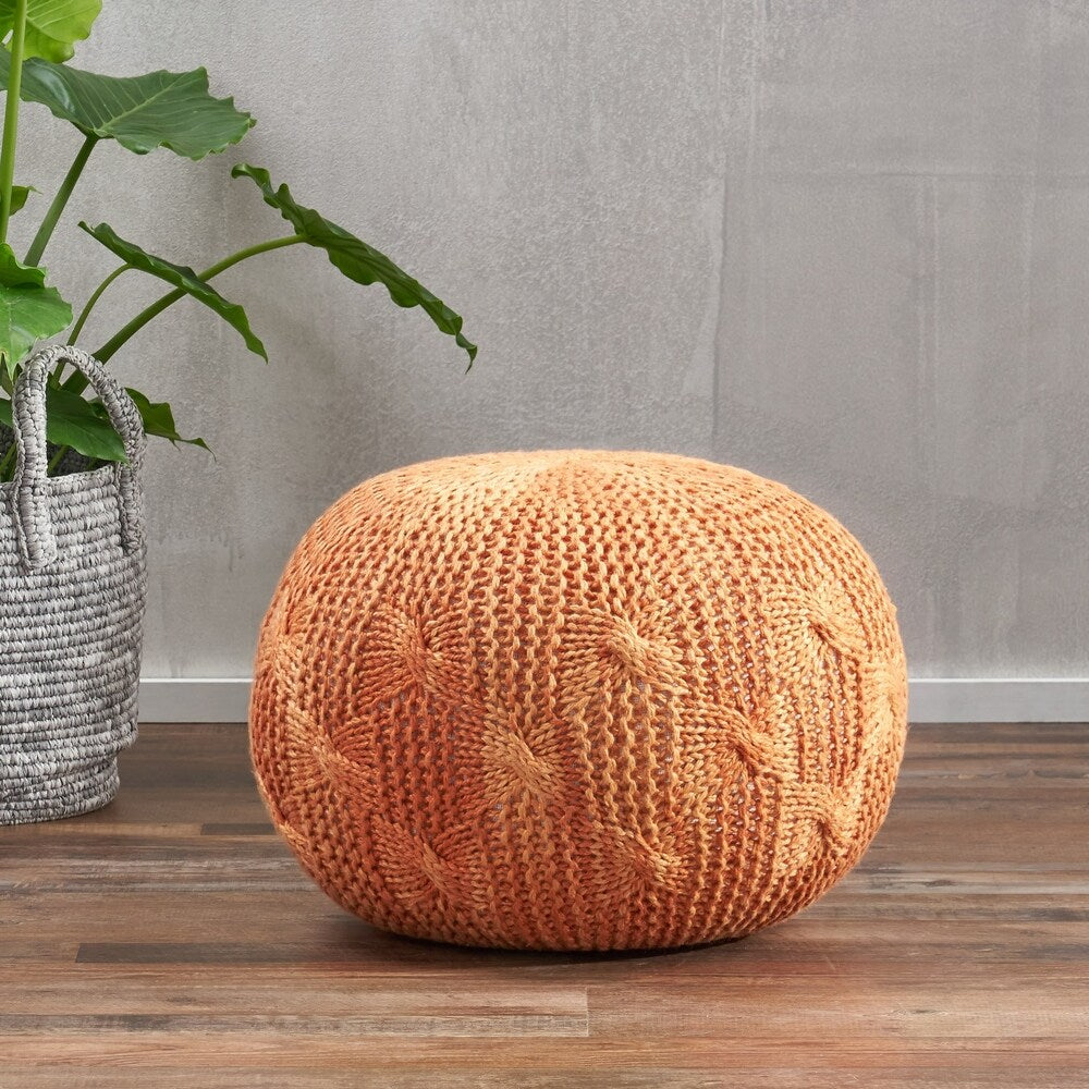 Deon Indoor Handcrafted Modern Fabric Weave Pouf by Christopher Knight Home