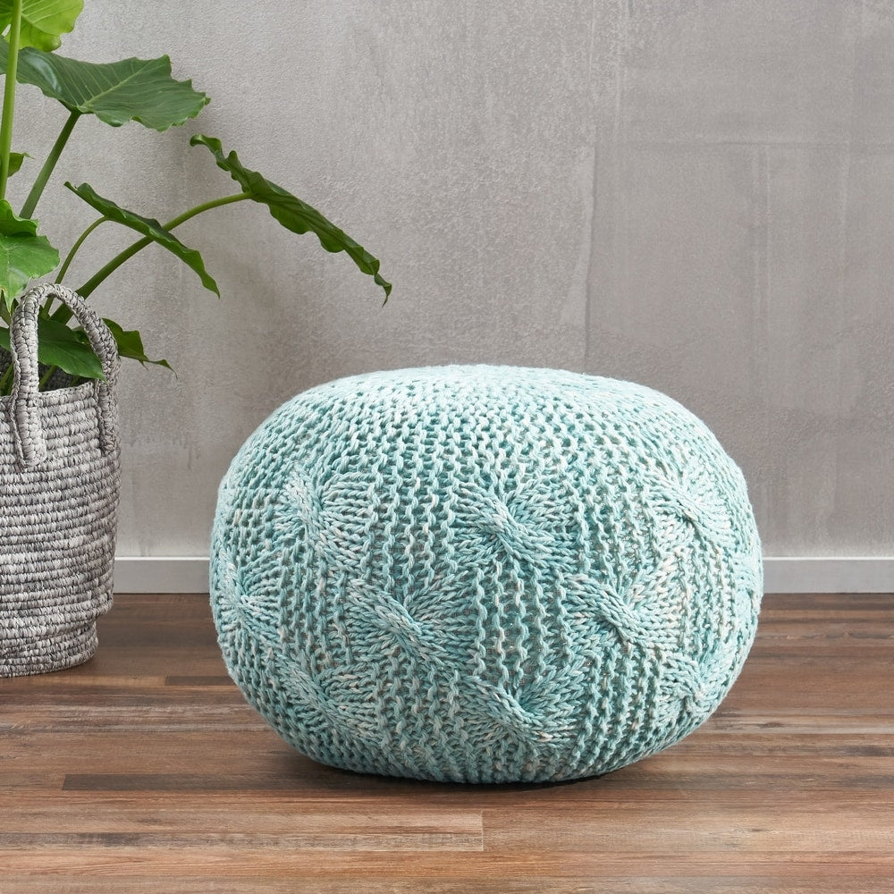 Deon Indoor Handcrafted Modern Fabric Weave Pouf by Christopher Knight Home