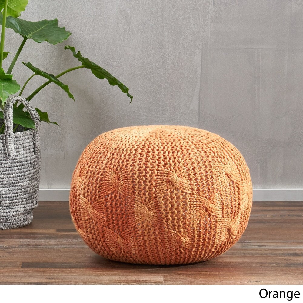 Deon Indoor Handcrafted Modern Fabric Weave Pouf by Christopher Knight Home
