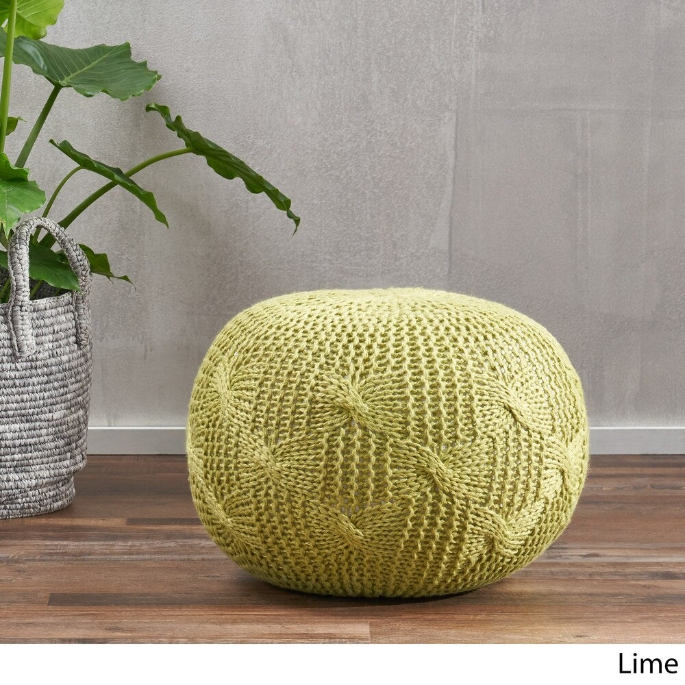 Deon Indoor Handcrafted Modern Fabric Weave Pouf by Christopher Knight Home