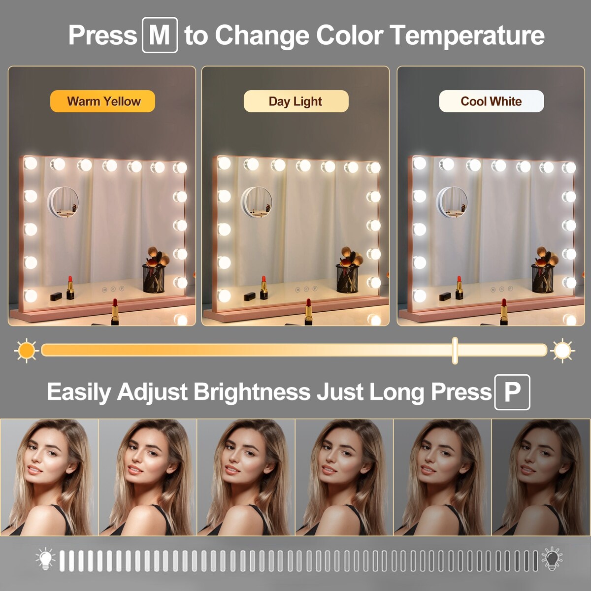 Depuley Vanity Mirror with Lights Hollywood Makeup Mirror Smart Touch