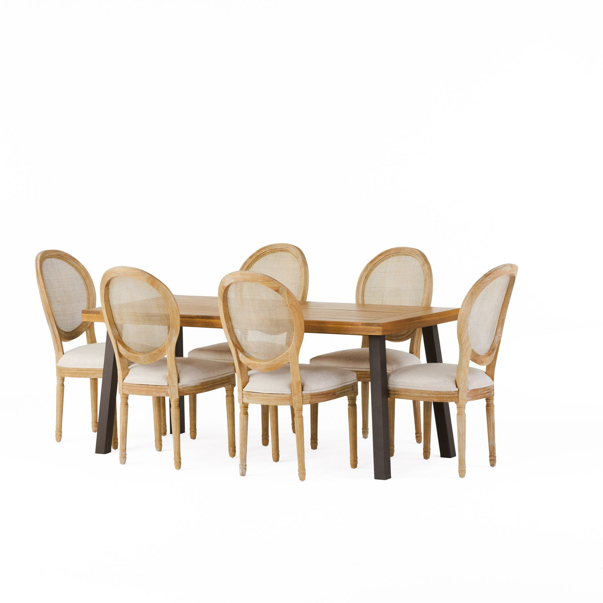 Dero Fabric and Wood 7 Piece Dining Set by Christopher Knight Home