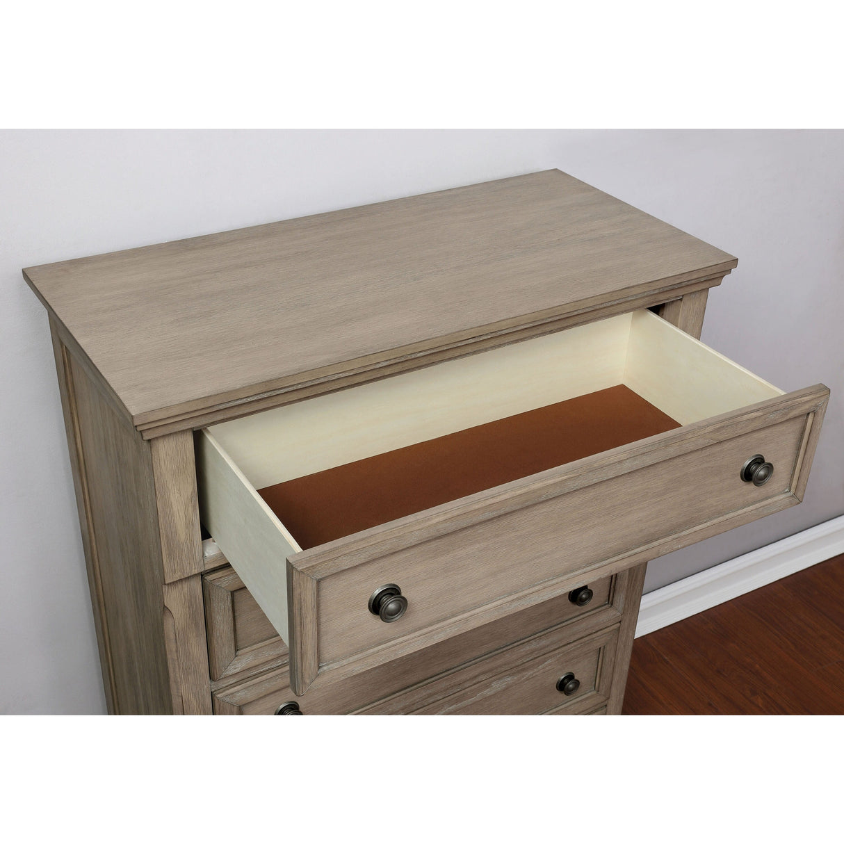 Nahkohe Transitional Grey Wood 3-Piece Storage Sleigh Bedroom Set with USB by Furniture of America