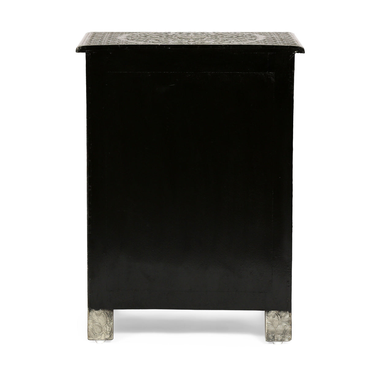 Deschutes Indoor Mango Wood and Iron Embossed Handcrafted 3 Drawer Nightstand by Christopher Knight Home