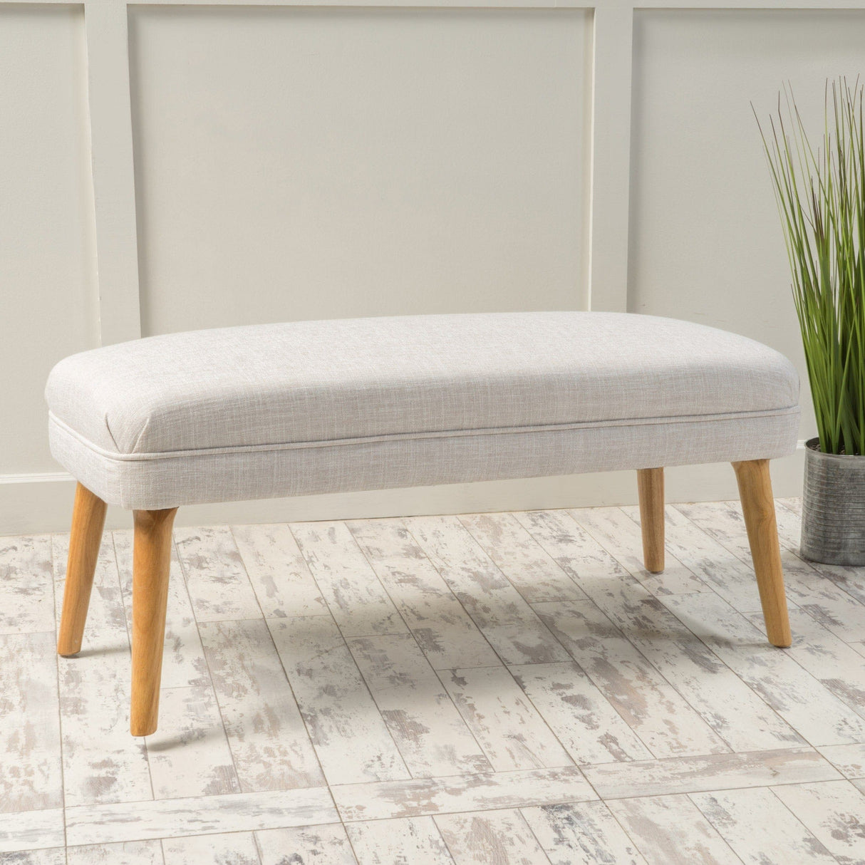 Desdemona Mid-Century Fabric Ottoman by Christopher Knight Home