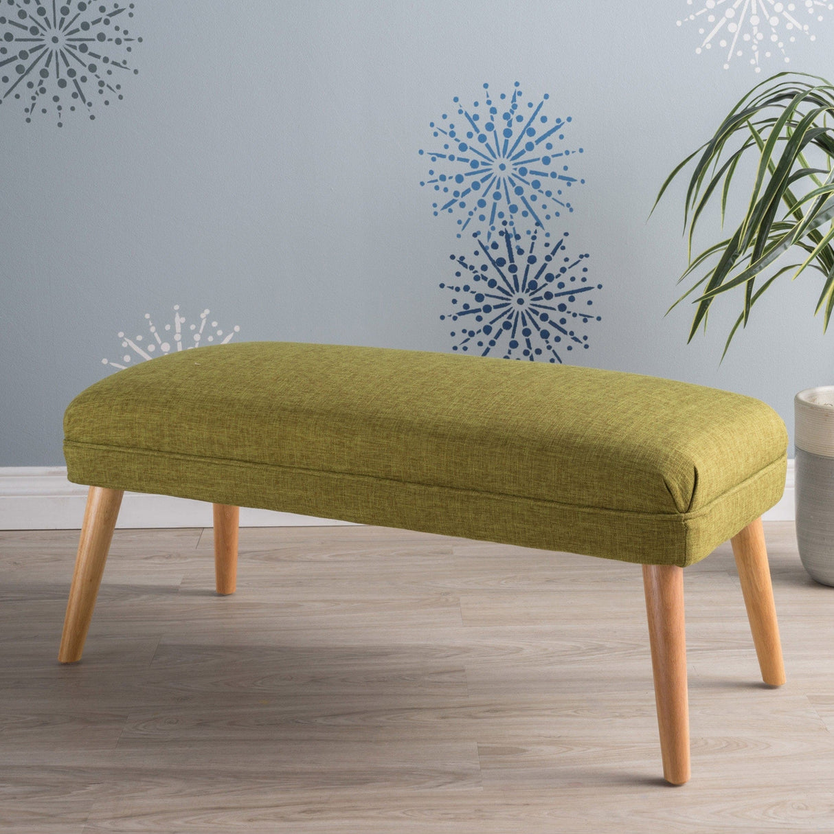 Desdemona Mid-Century Fabric Ottoman by Christopher Knight Home