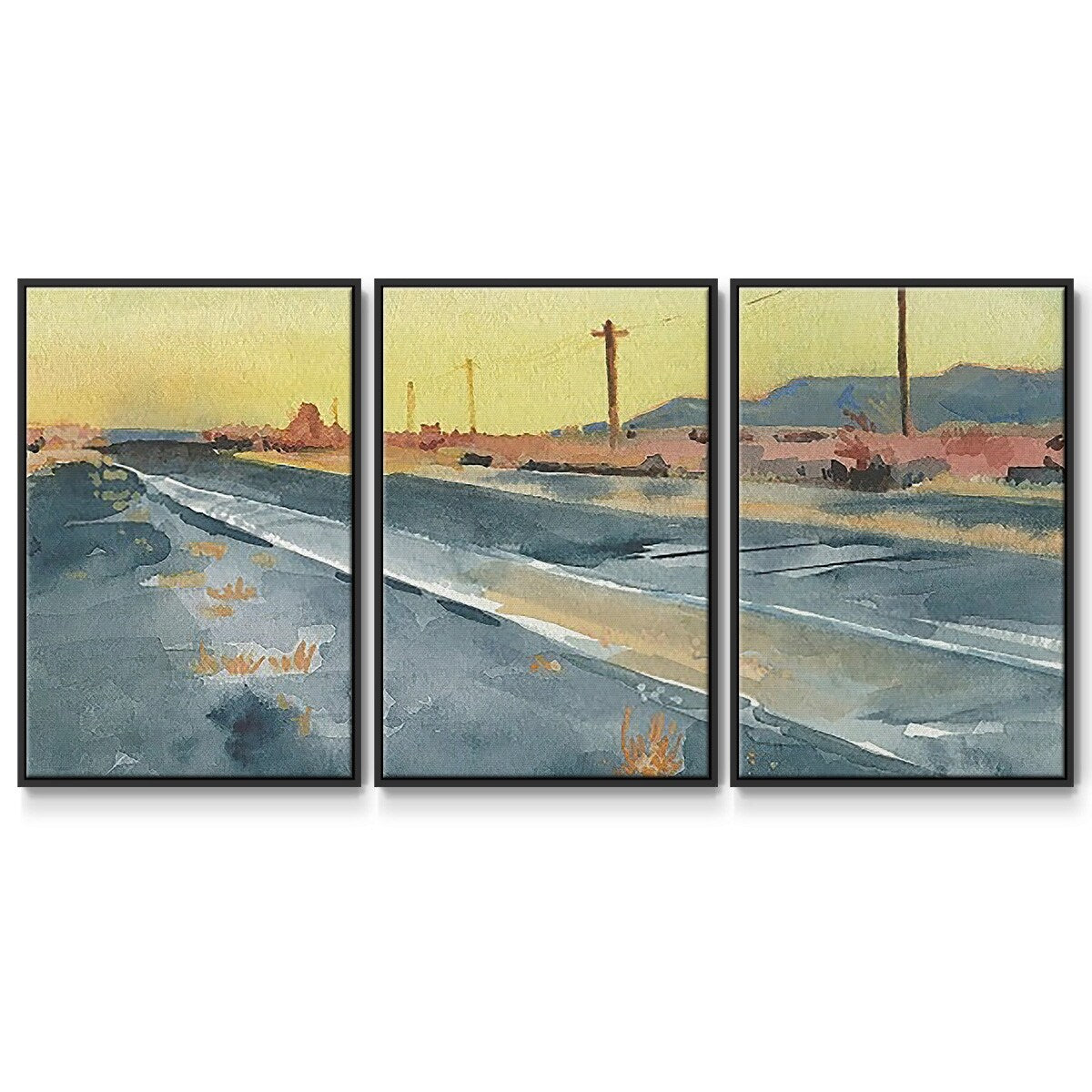 Deserted Highway I - Multi Piece Framed Canvas