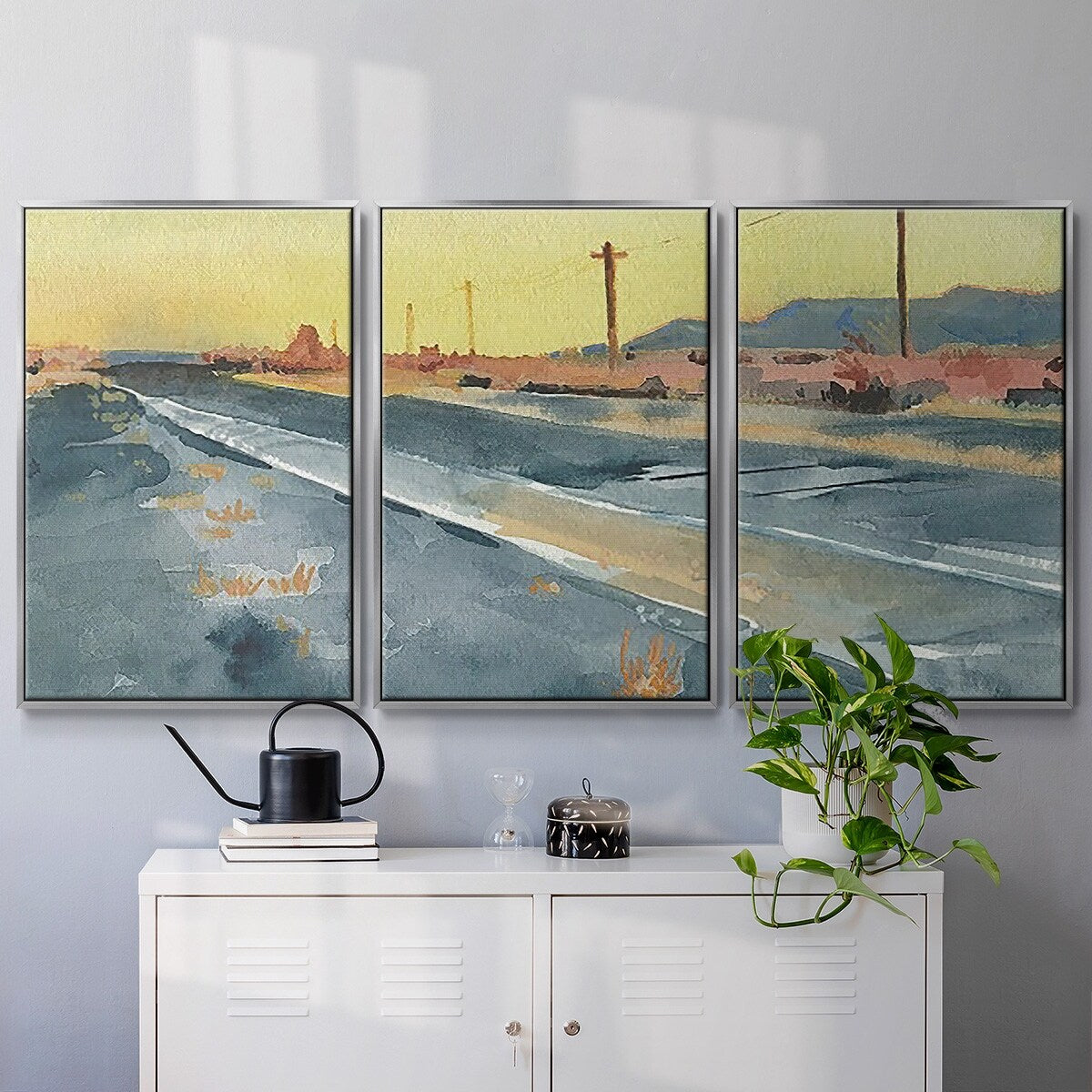 Deserted Highway I - Multi Piece Framed Canvas