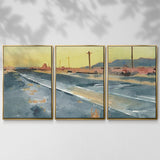 Deserted Highway I - Multi Piece Framed Canvas