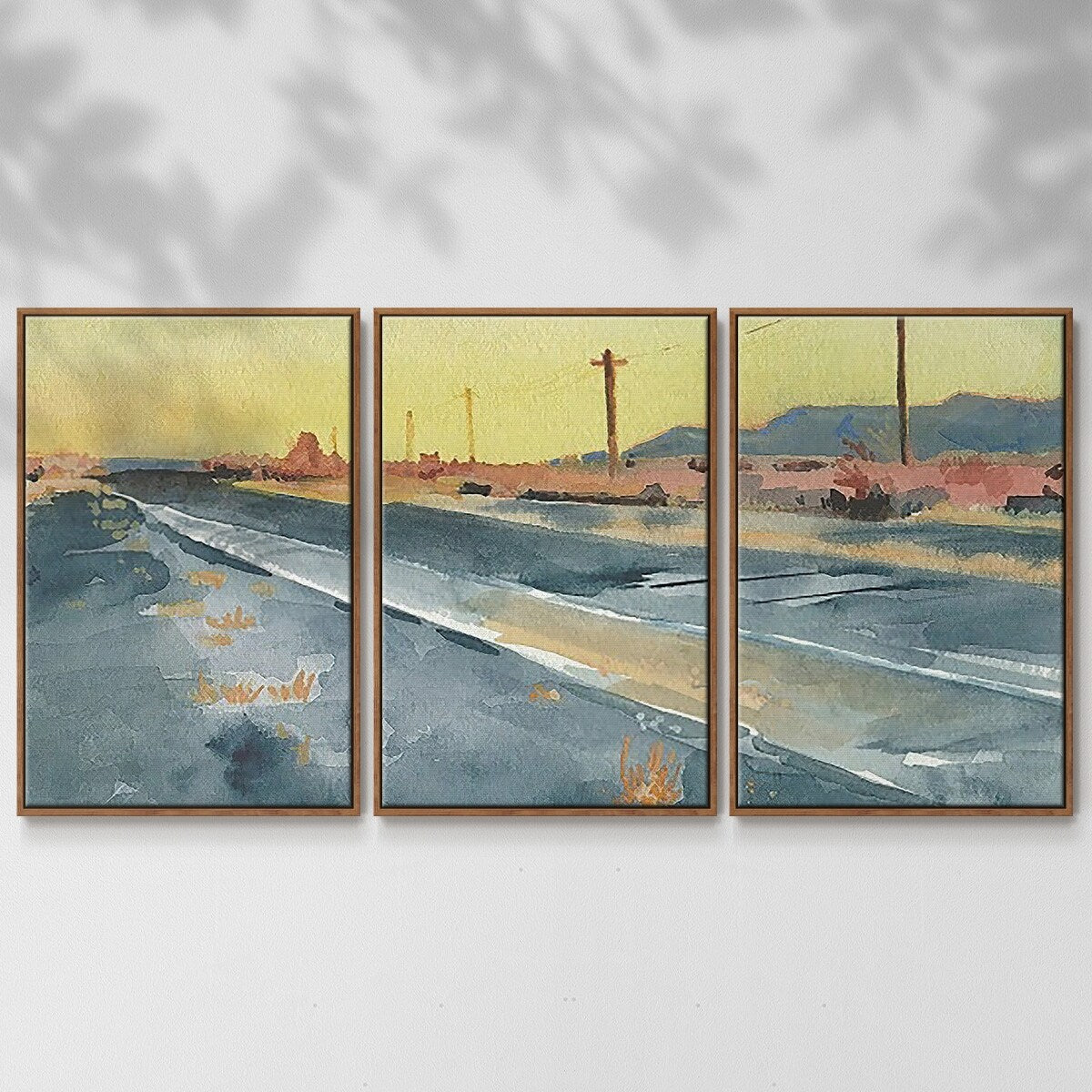 Deserted Highway I - Multi Piece Framed Canvas