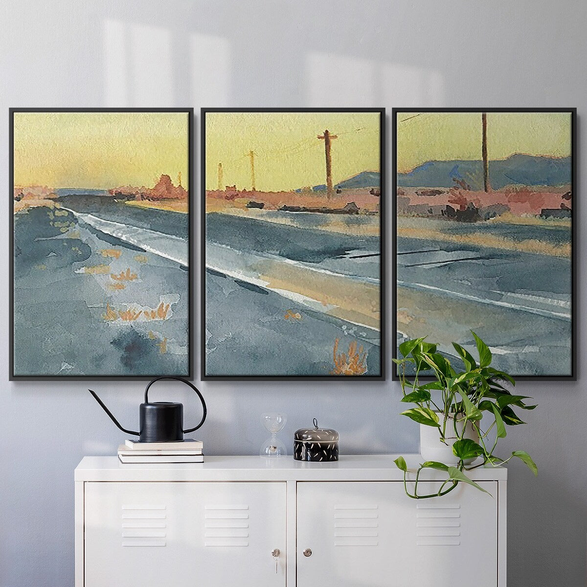 Deserted Highway I - Multi Piece Framed Canvas