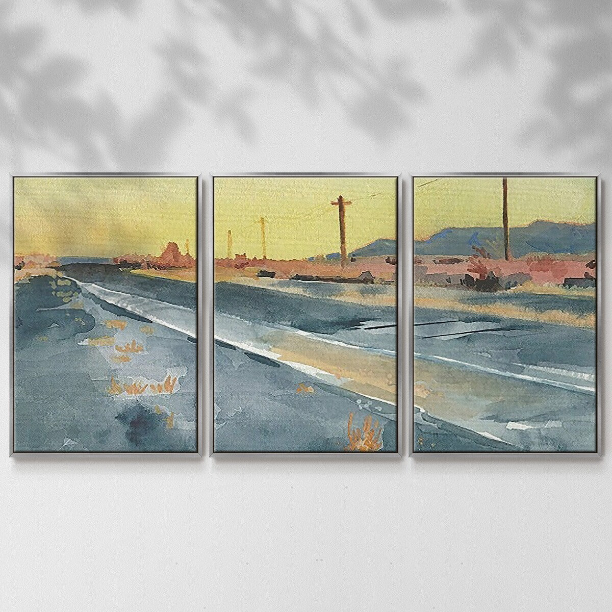Deserted Highway I - Multi Piece Framed Canvas