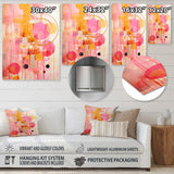 Design Art "Pink Gold Island Sunrise Collage" Abstract Collages Metal Wall Art - Pink Wall Décor Modern Metal Art Work