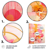 Design Art "Pink Gold Island Sunrise Collage" Abstract Collages Metal Wall Art - Pink Wall Décor Modern Metal Art Work