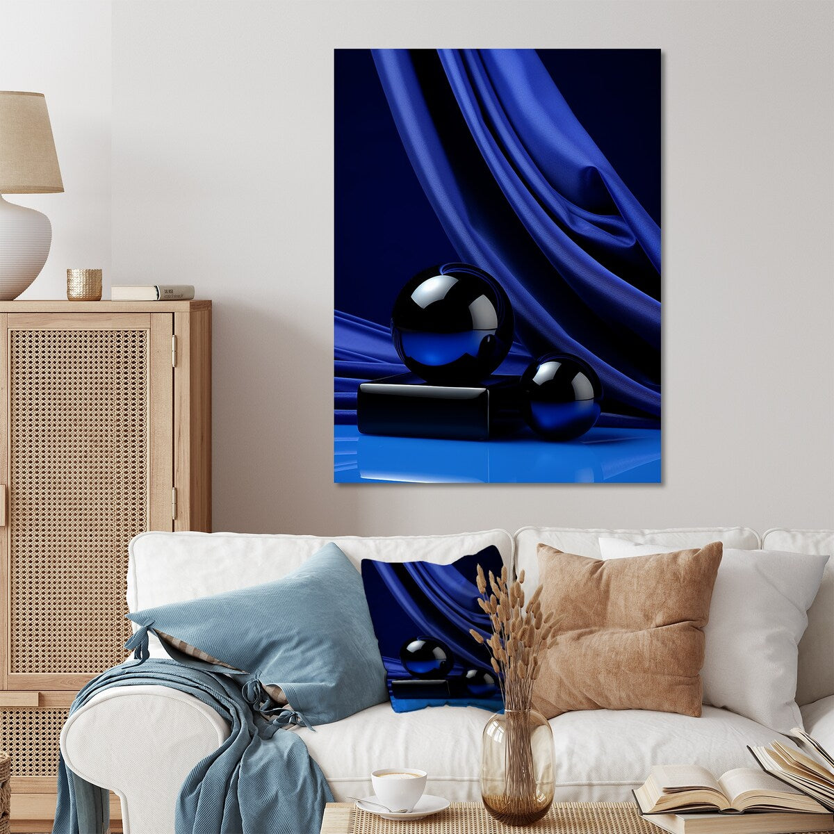 Design Art "Sapphire Serenade Abstract Collages I" Abstract Collages Blue Metal Wall Art - Modern Metal Art Work