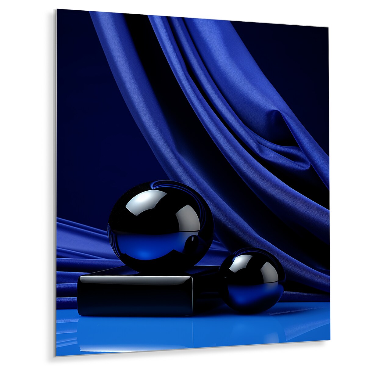 Design Art "Sapphire Serenade Abstract Collages I" Abstract Collages Blue Metal Wall Art - Modern Metal Art Work