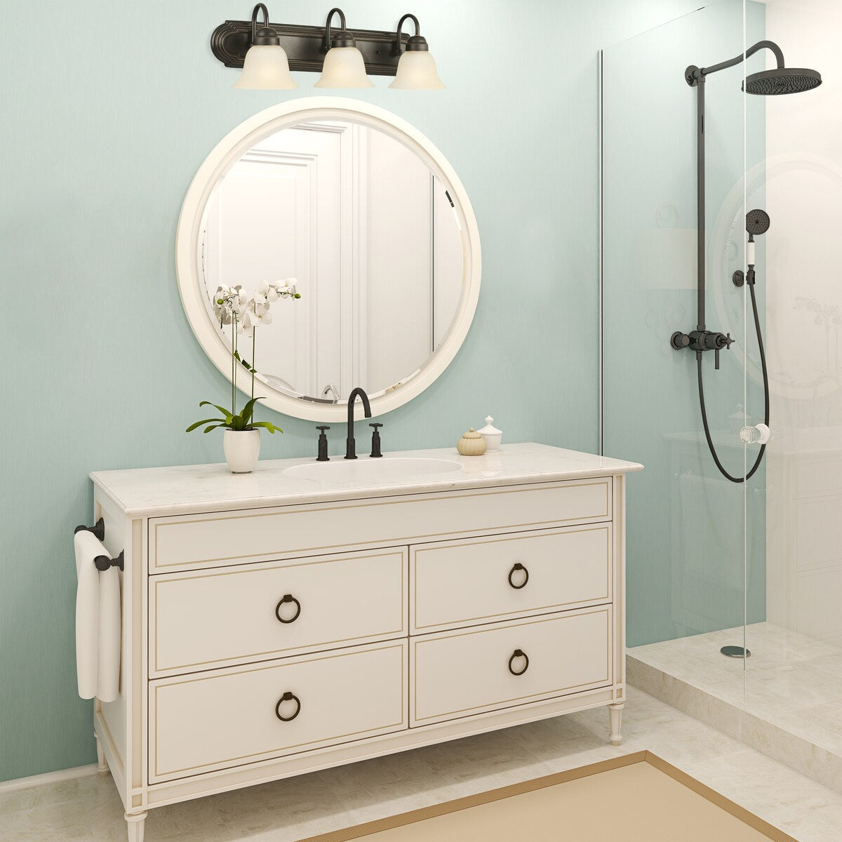 Design House 506618 Allante 3-Light Vanity Light, Oil Rubbed Bronze - Oil Rubbed Bronze