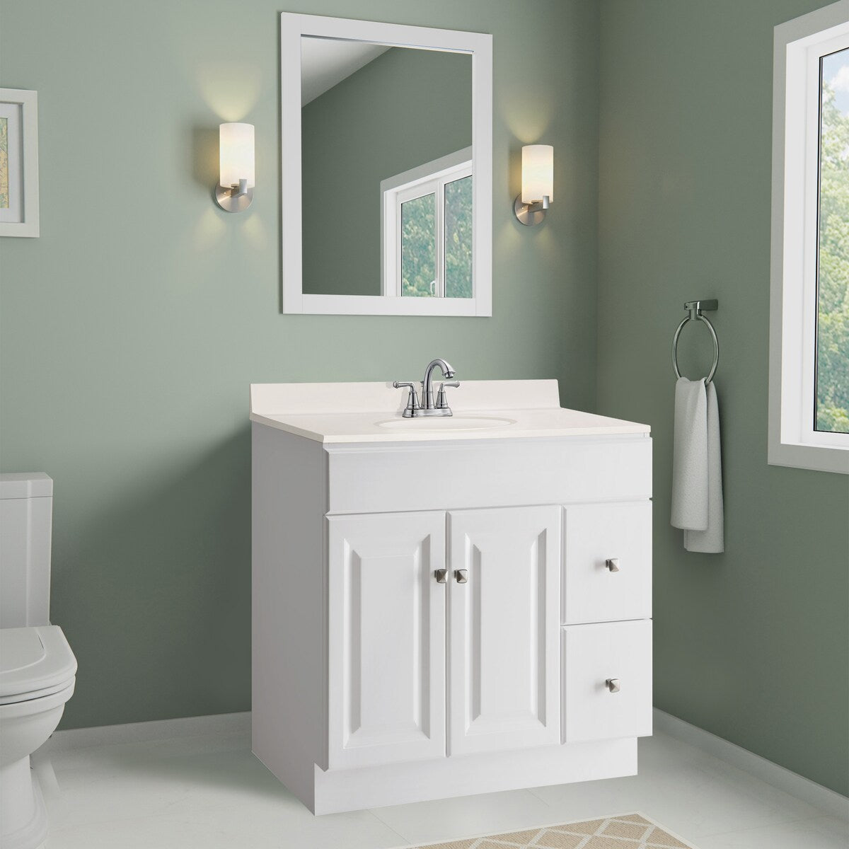 Design House Cultured Marble Vanity Top 31-Inch Single Bowl Sink