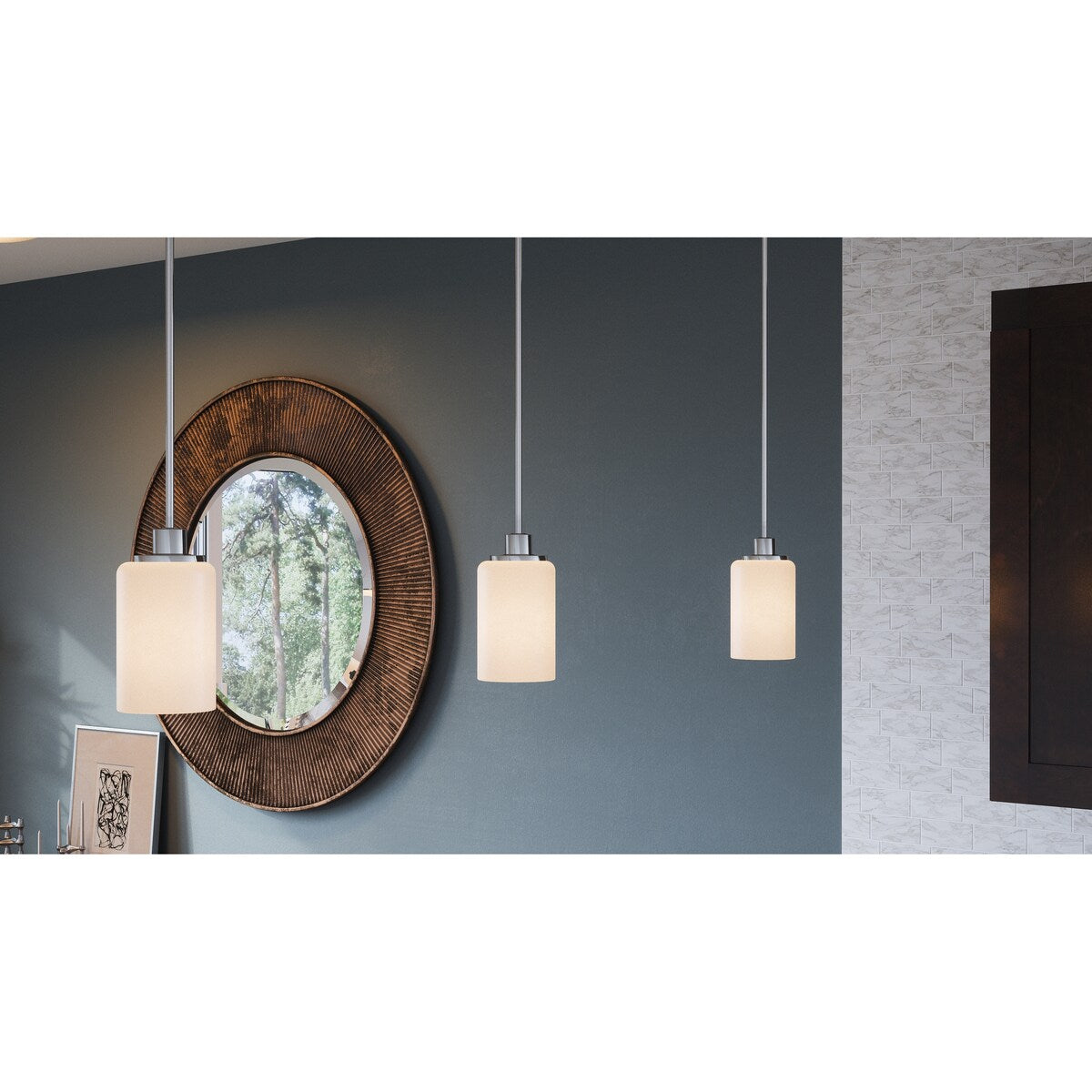 Design House 587352 Aubrey Transitional 1-Light Integrated LED Indoor Mini Pendant Dimmable Frosted Glass