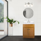 Design House 597864 Brookings Shaker 2-Door Bathroom Vanity with Cultured Marble 4 inch Centerset Solid White Top