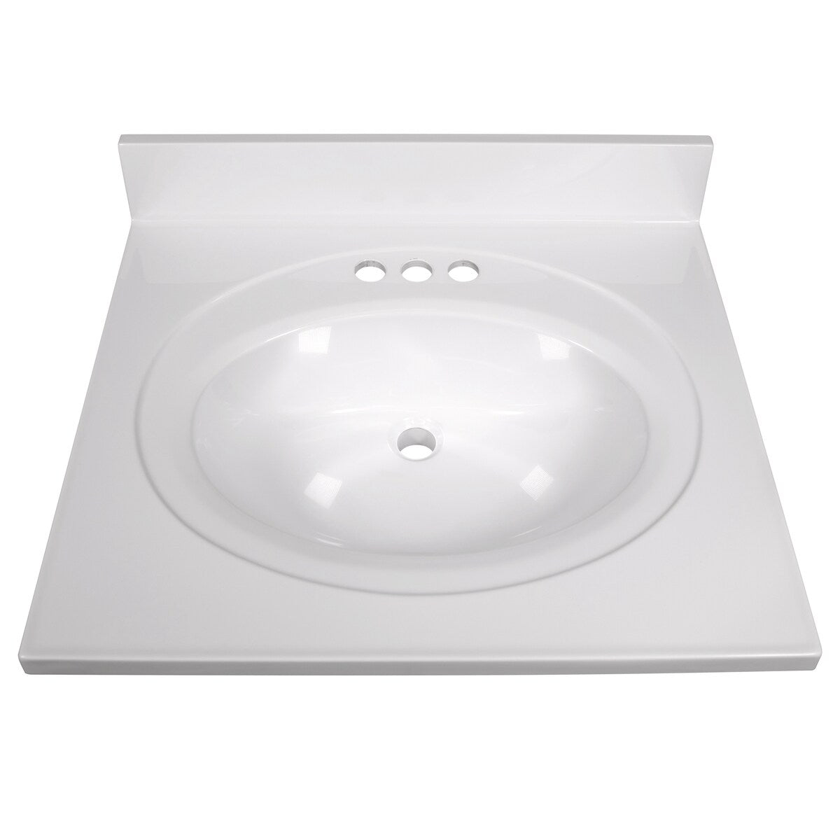 Design House 597864 Brookings Shaker 2-Door Bathroom Vanity with Cultured Marble 4 inch Centerset Solid White Top