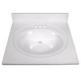 Design House 597864 Brookings Shaker 2-Door Bathroom Vanity with Cultured Marble 4 inch Centerset Solid White Top