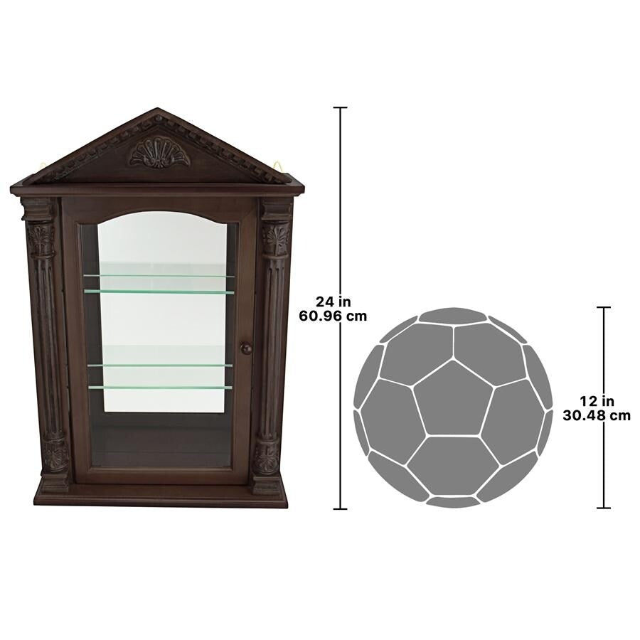 Design Toscano Essex Hall Hardwood Wall Curio Cabinet