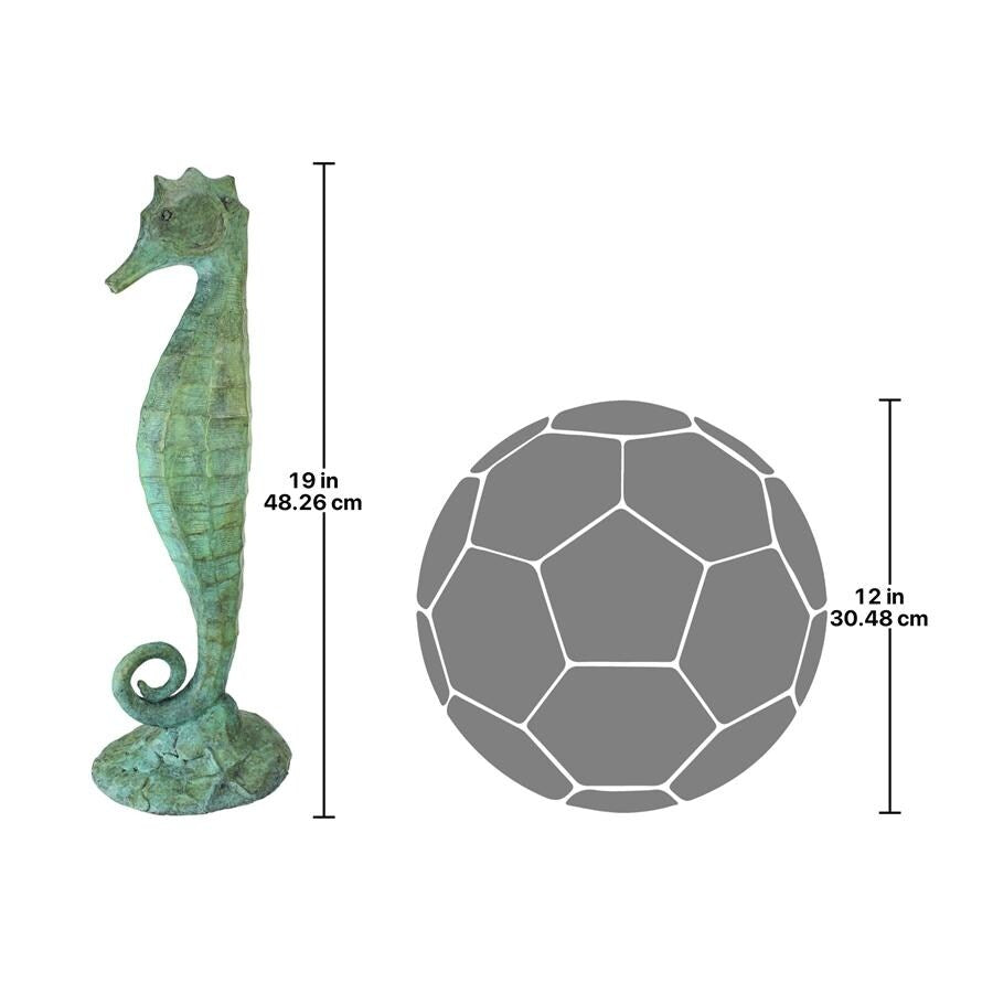 Design Toscano Weathered Seahorse Bronze Garden Statue